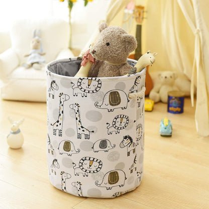 Canvas Wäschekorb Kinderzimmer 42L Giraffe – faltbar mit Zugverschluss für Spielzeug & Wäsche
