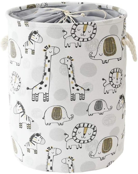 Canvas Wäschekorb Kinderzimmer 42L Giraffe – faltbar mit Zugverschluss für Spielzeug & Wäsche
